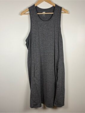Roots Canada Women’s Dark Heather Grey Racerback Dress Pockets Stretch Size 2XL
